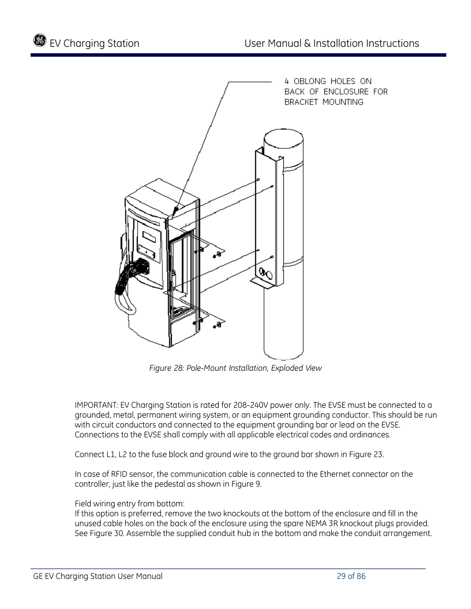 GE Industrial Solutions NEMA EVSE CHARGING STATION User Manual | Page 29 / 86