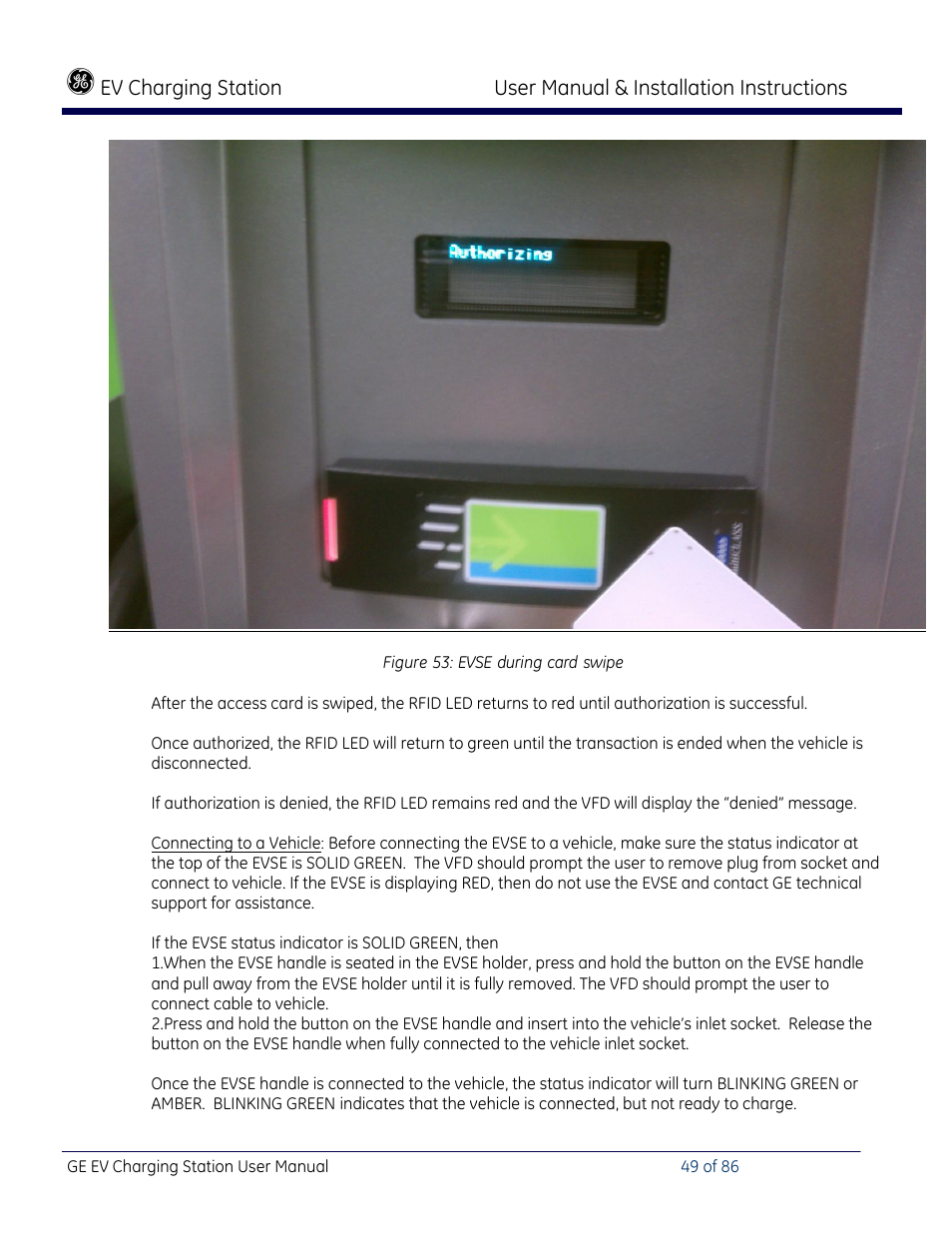 GE Industrial Solutions NEMA EVSE CHARGING STATION User Manual | Page 49 / 86
