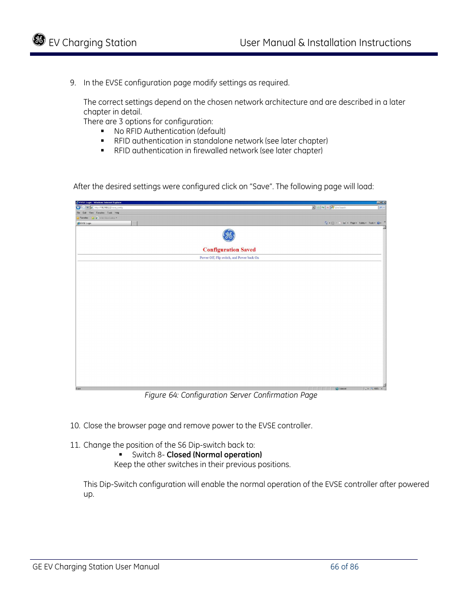 GE Industrial Solutions NEMA EVSE CHARGING STATION User Manual | Page 66 / 86