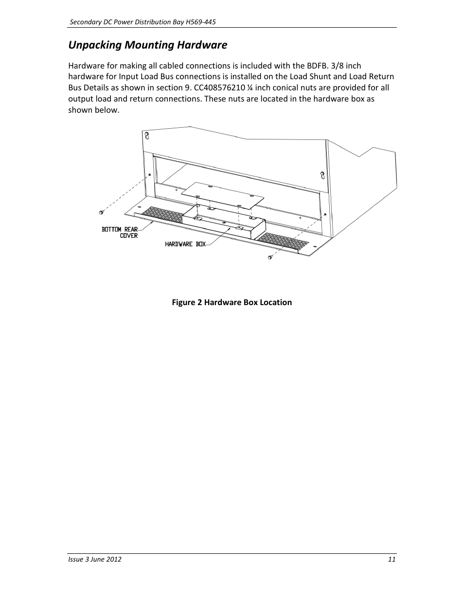 Unpacking mounting hardware | GE Industrial Solutions BDCBB H569-445 User Manual | Page 11 / 39