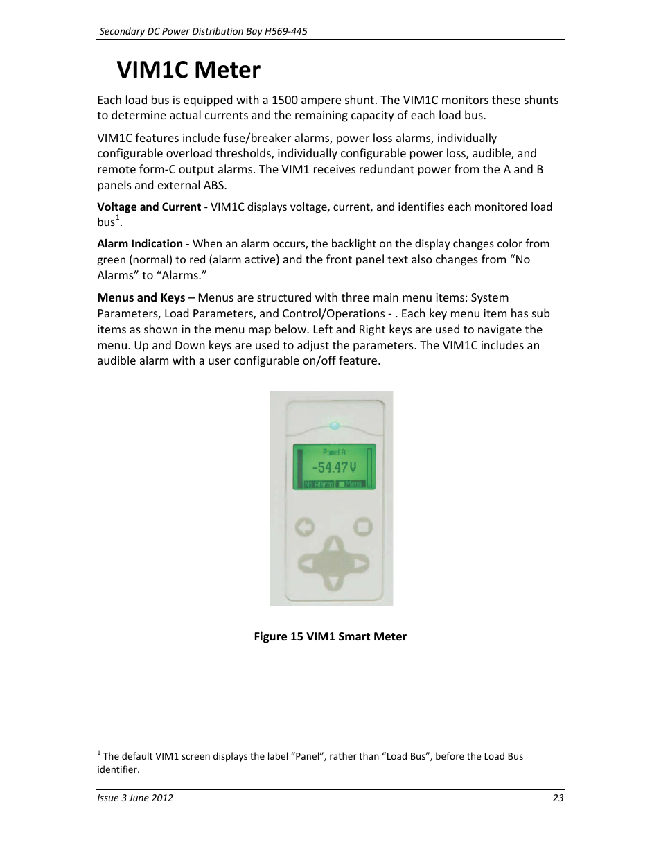 Vim1c meter | GE Industrial Solutions BDCBB H569-445 User Manual | Page 23 / 39