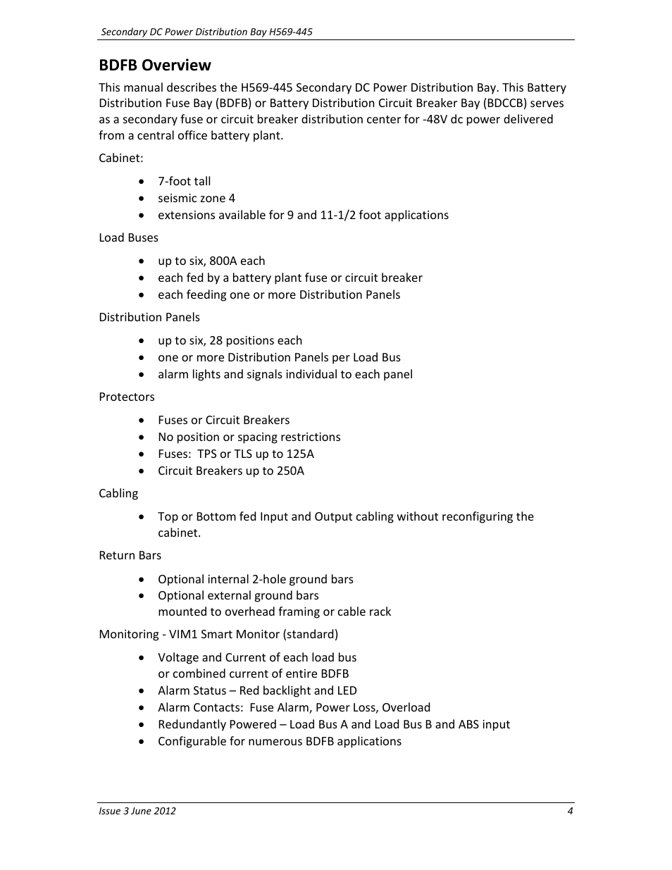Bdfb overview | GE Industrial Solutions BDCBB H569-445 User Manual | Page 4 / 39