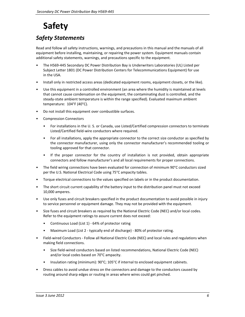 Safety, Safety statements | GE Industrial Solutions BDCBB H569-445 User Manual | Page 6 / 39