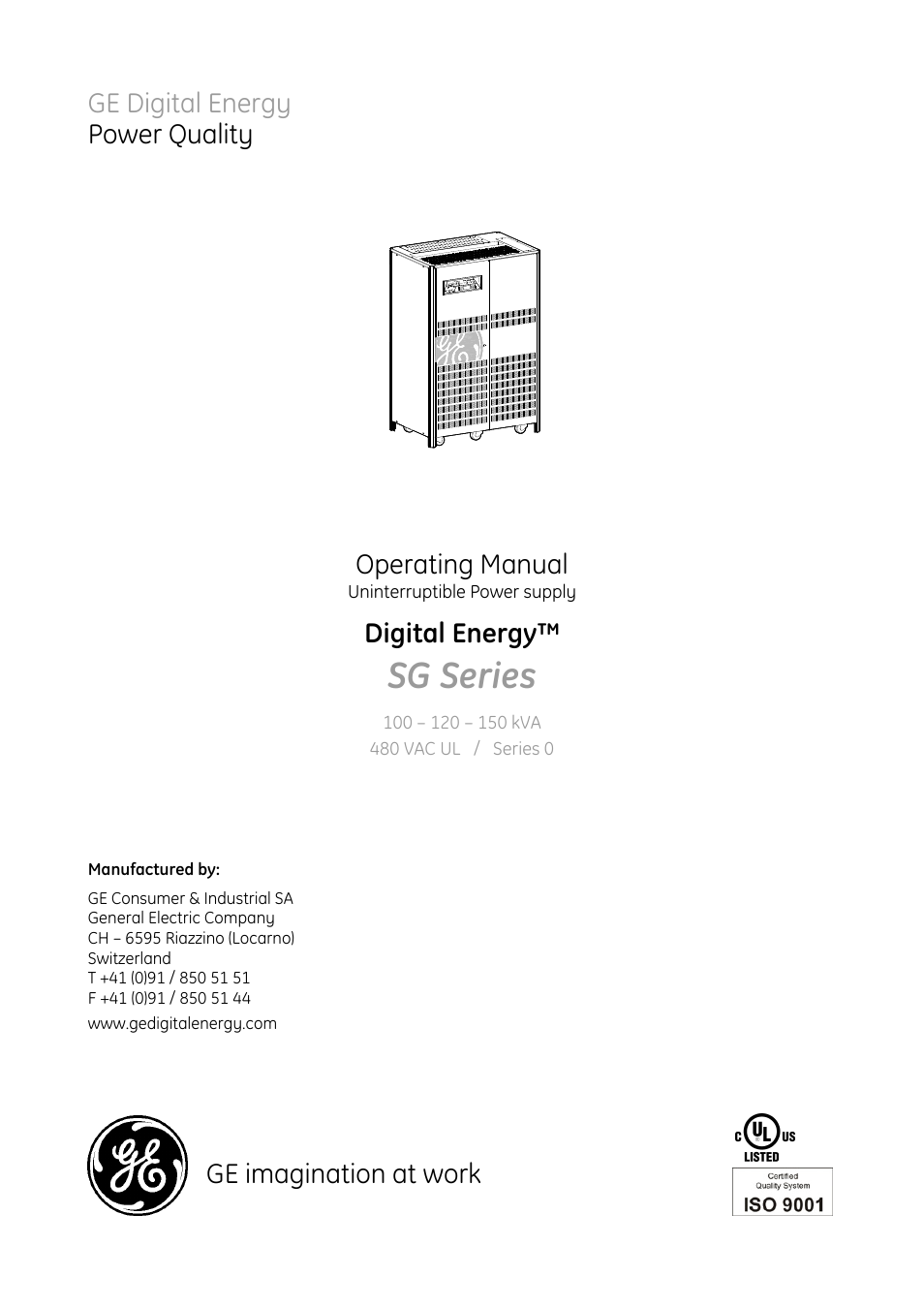 GE Industrial Solutions SG Series 100 – 120 – 150 kVA Operating Manual User Manual | 82 pages