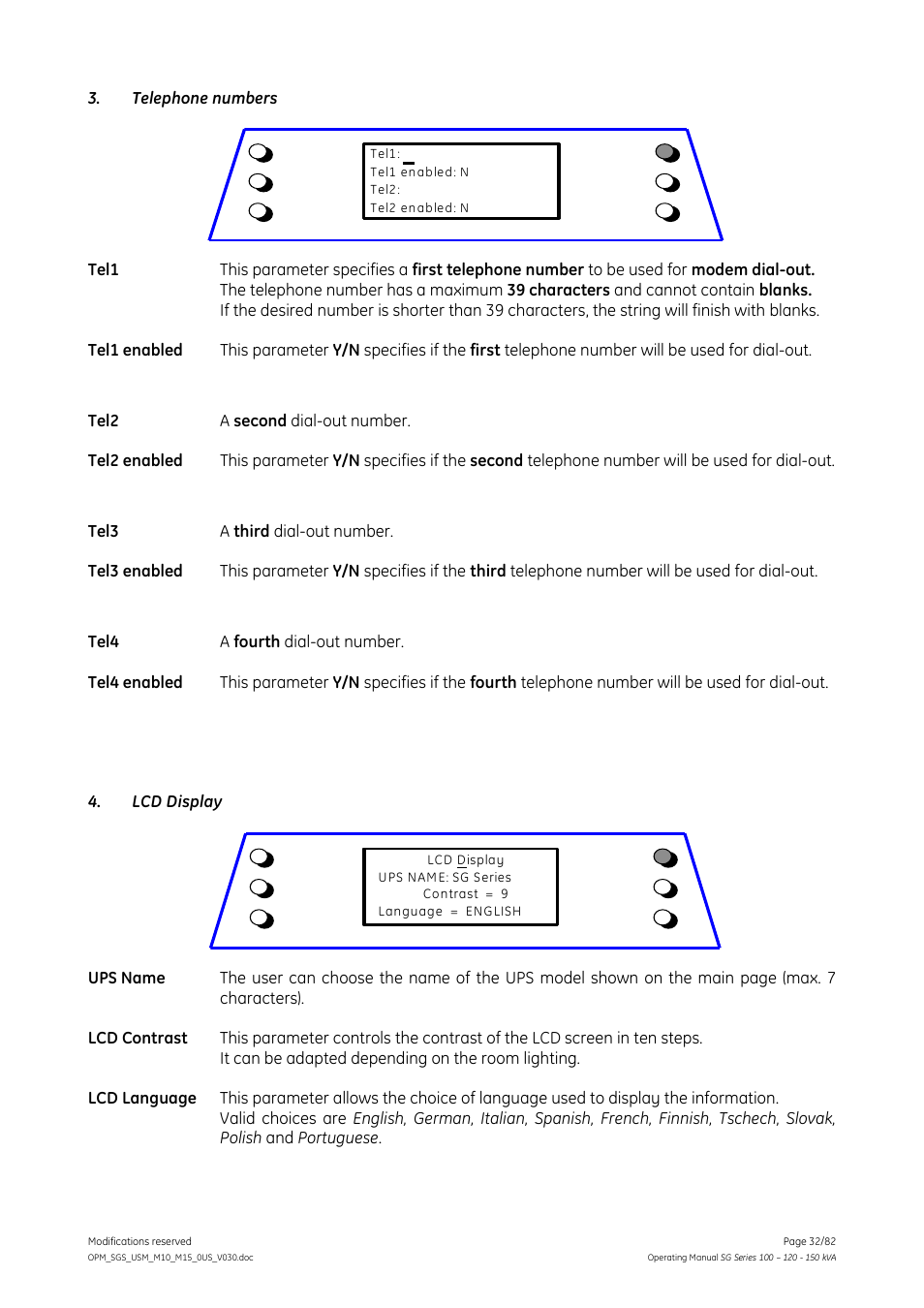 GE Industrial Solutions SG Series 100 – 120 – 150 kVA Operating Manual User Manual | Page 32 / 82