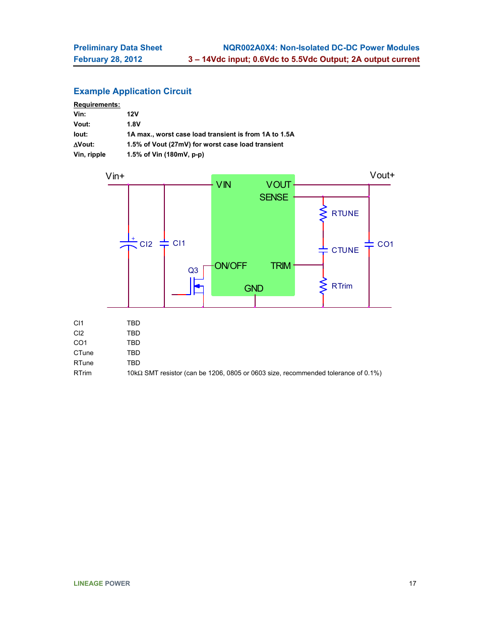 Module | GE Industrial Solutions NQR002A0X4 User Manual | Page 17 / 20