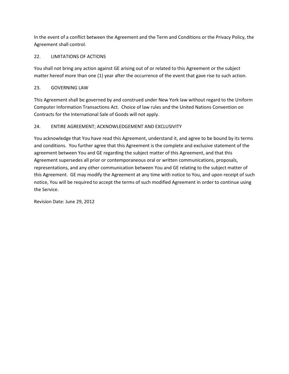 GE Industrial Solutions WattStation Connect Service Agreement User Manual | Page 7 / 7