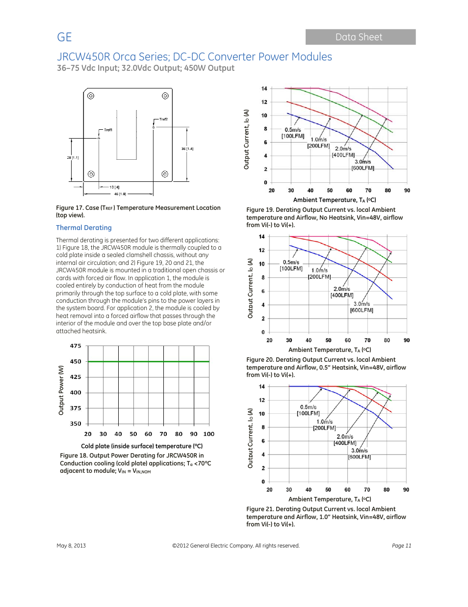 Data sheet | GE Industrial Solutions JRCW450R Orca Series User Manual | Page 11 / 15
