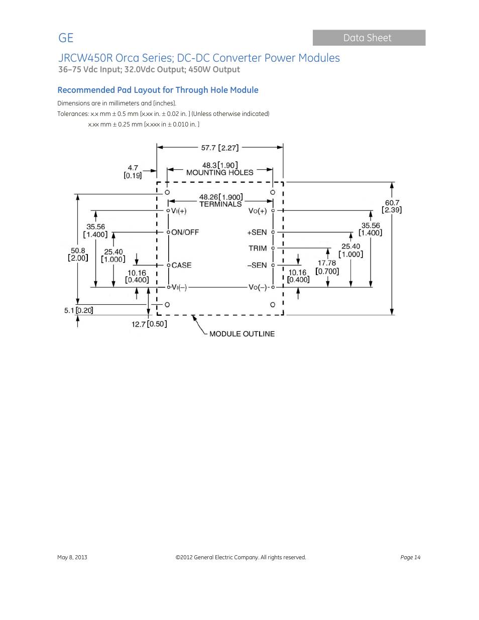 GE Industrial Solutions JRCW450R Orca Series User Manual | Page 14 / 15