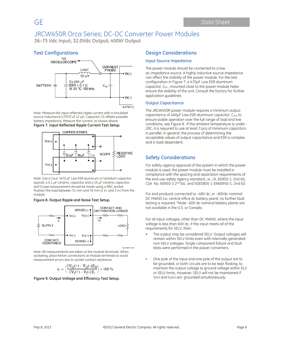 Data sheet | GE Industrial Solutions JRCW450R Orca Series User Manual | Page 6 / 15