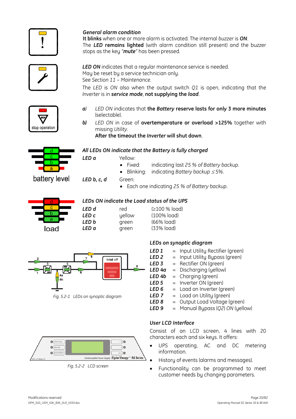 GE Industrial Solutions SG Series 50 & 80 kVA Operating Manual User Manual | Page 20 / 82