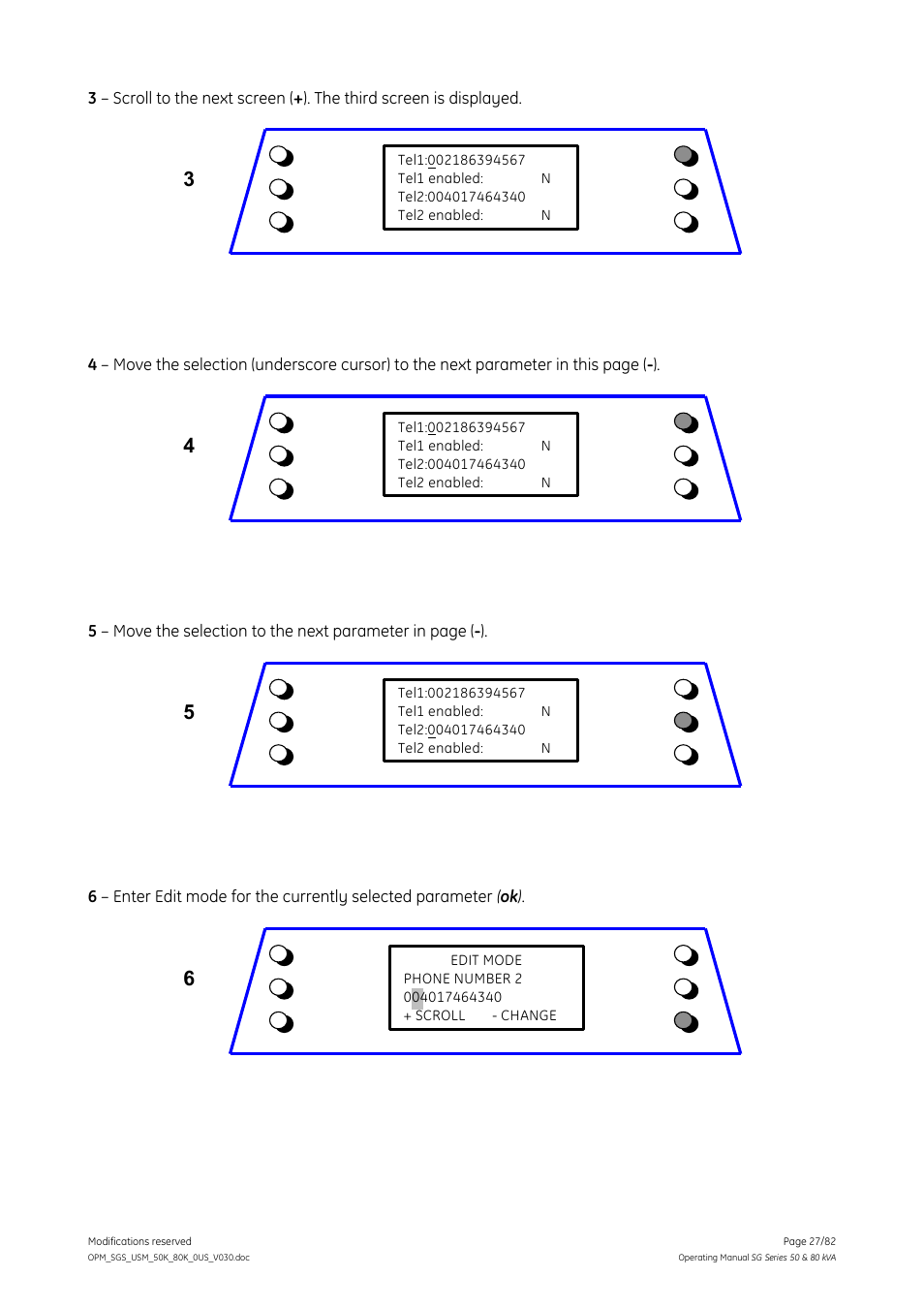 GE Industrial Solutions SG Series 50 & 80 kVA Operating Manual User Manual | Page 27 / 82