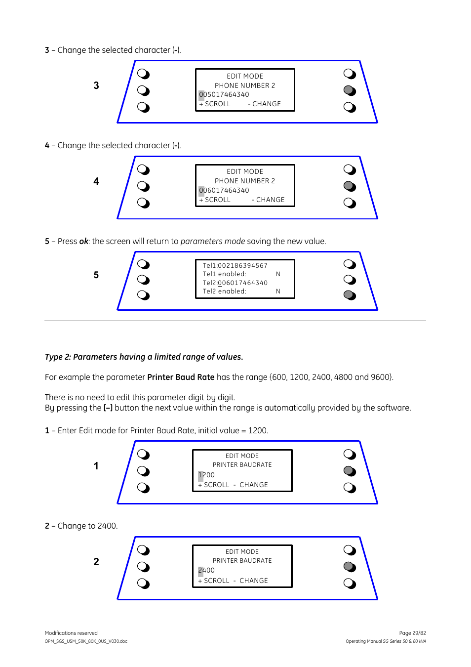 GE Industrial Solutions SG Series 50 & 80 kVA Operating Manual User Manual | Page 29 / 82