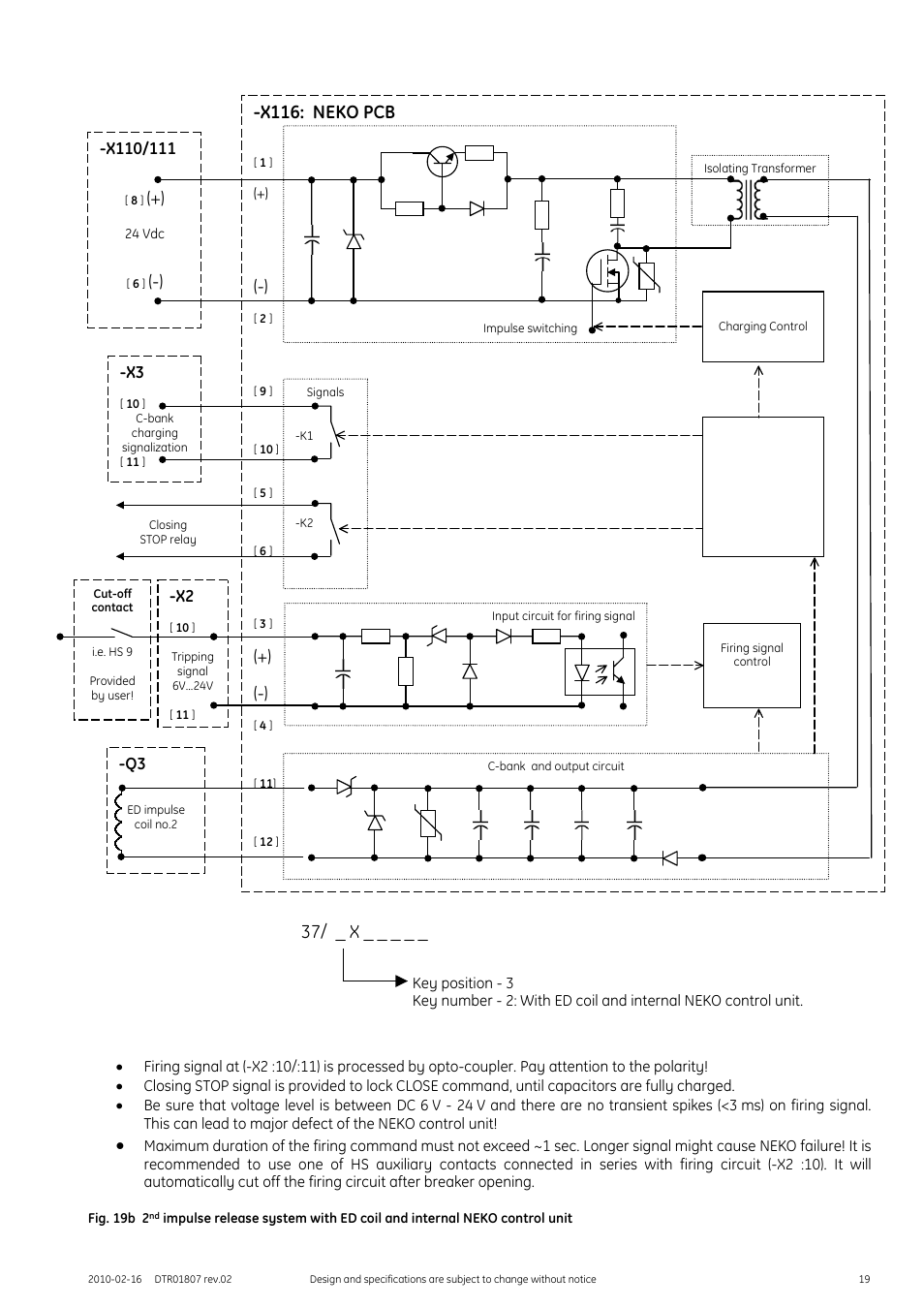 X116: neko pcb, 37/ _ x | GE Industrial Solutions GERAPID 8007R, 10007R WITH ARC CHUTES 1X2, 1X3 User Manual | Page 19 / 41