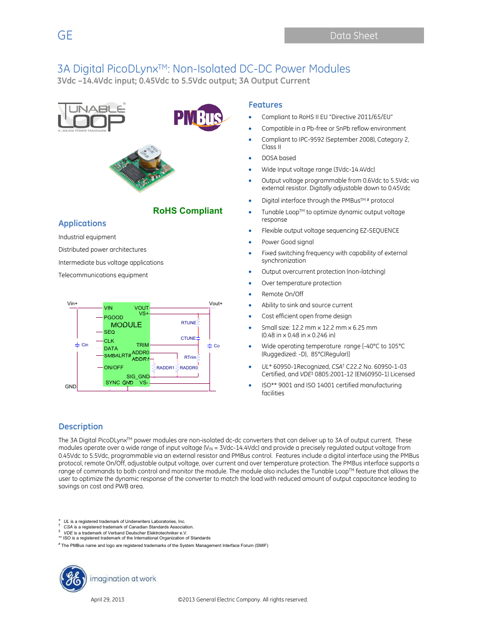 GE Industrial Solutions 3A Digital PicoDLynx User Manual | 40 pages