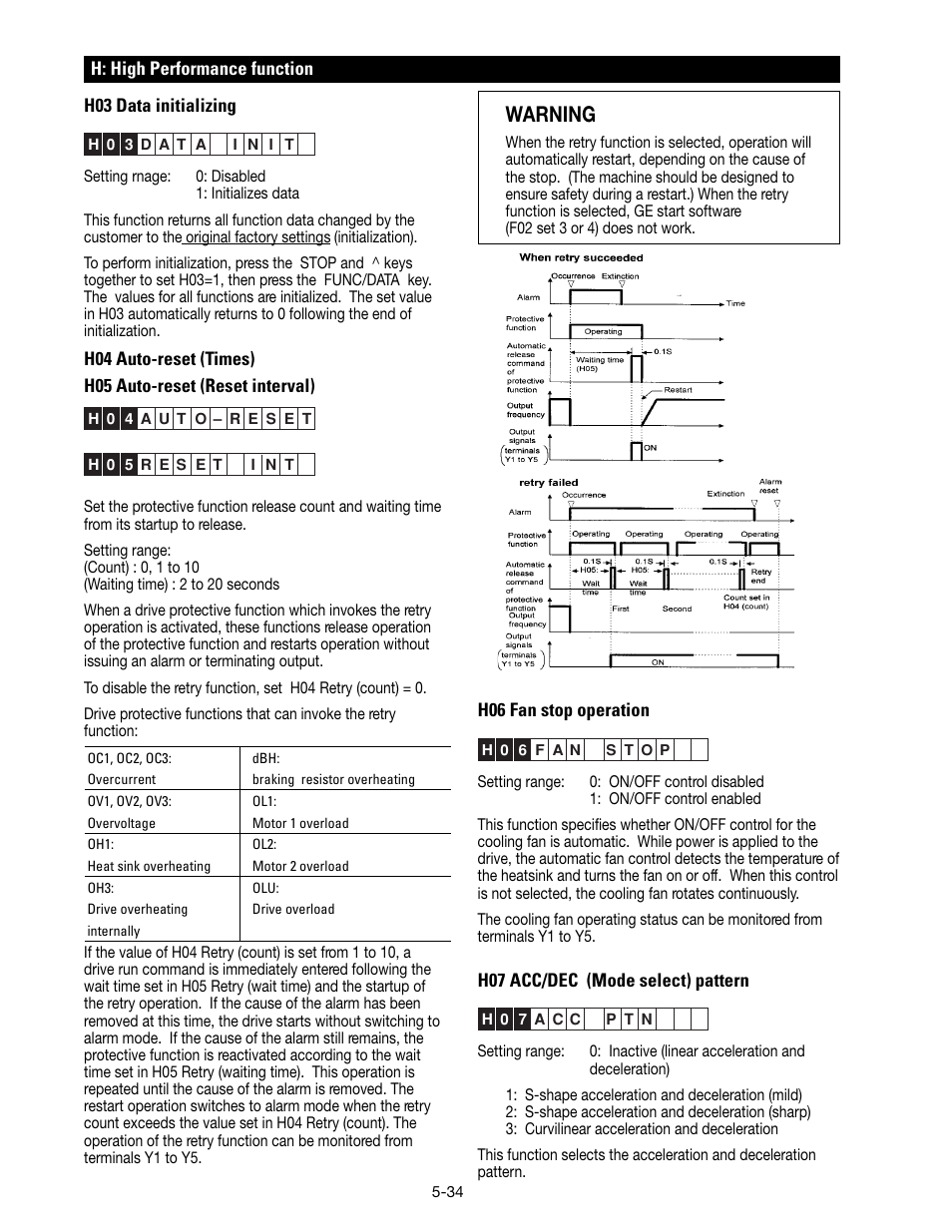 Warning | GE Industrial Solutions AF-300 P11 User Manual | Page 87 / 154