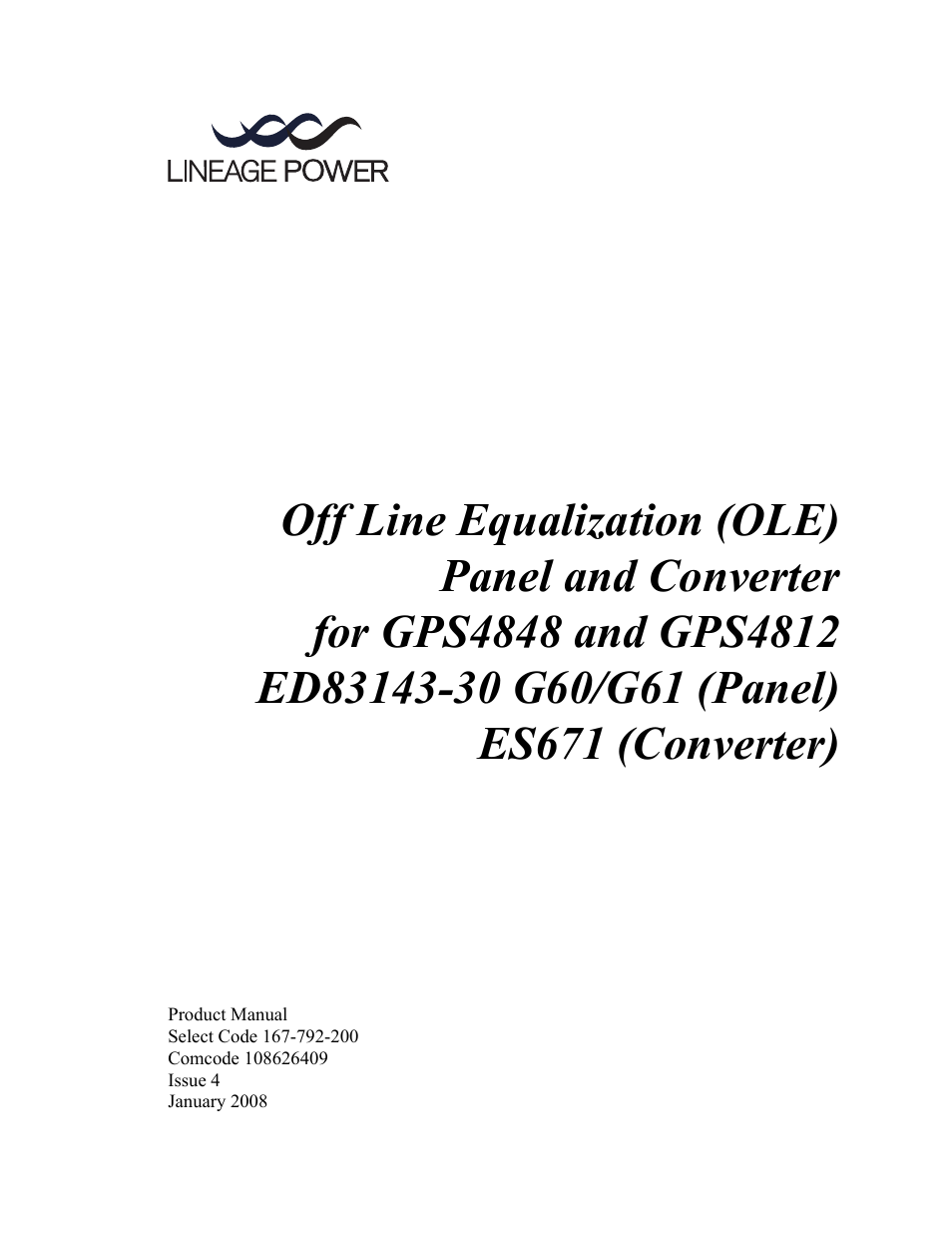 GE Industrial Solutions Off Line Equalization (OLE) User Manual | 32 pages