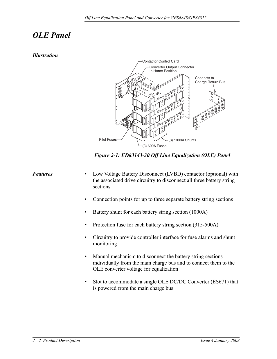 Ole panel, Illustration, Features | GE Industrial Solutions Off Line Equalization (OLE) User Manual | Page 14 / 32