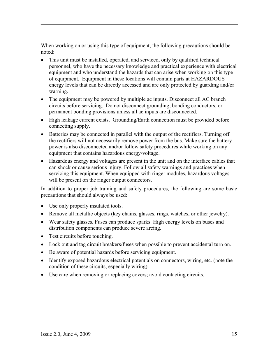 Precautions | GE Industrial Solutions H2007001 G11 Series User Manual | Page 15 / 94