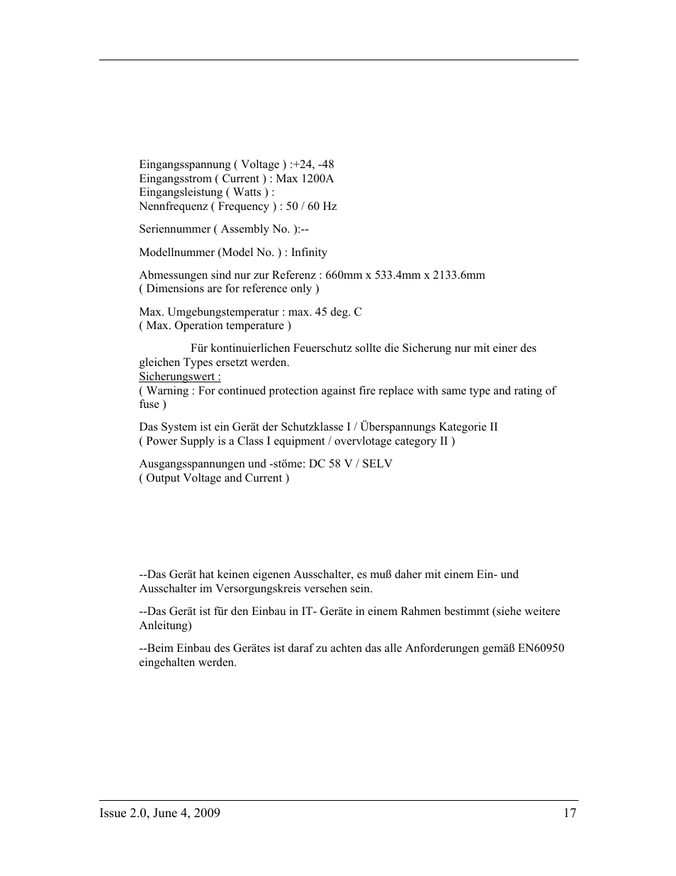 Special installation notes | GE Industrial Solutions H2007001 G11 Series User Manual | Page 17 / 94