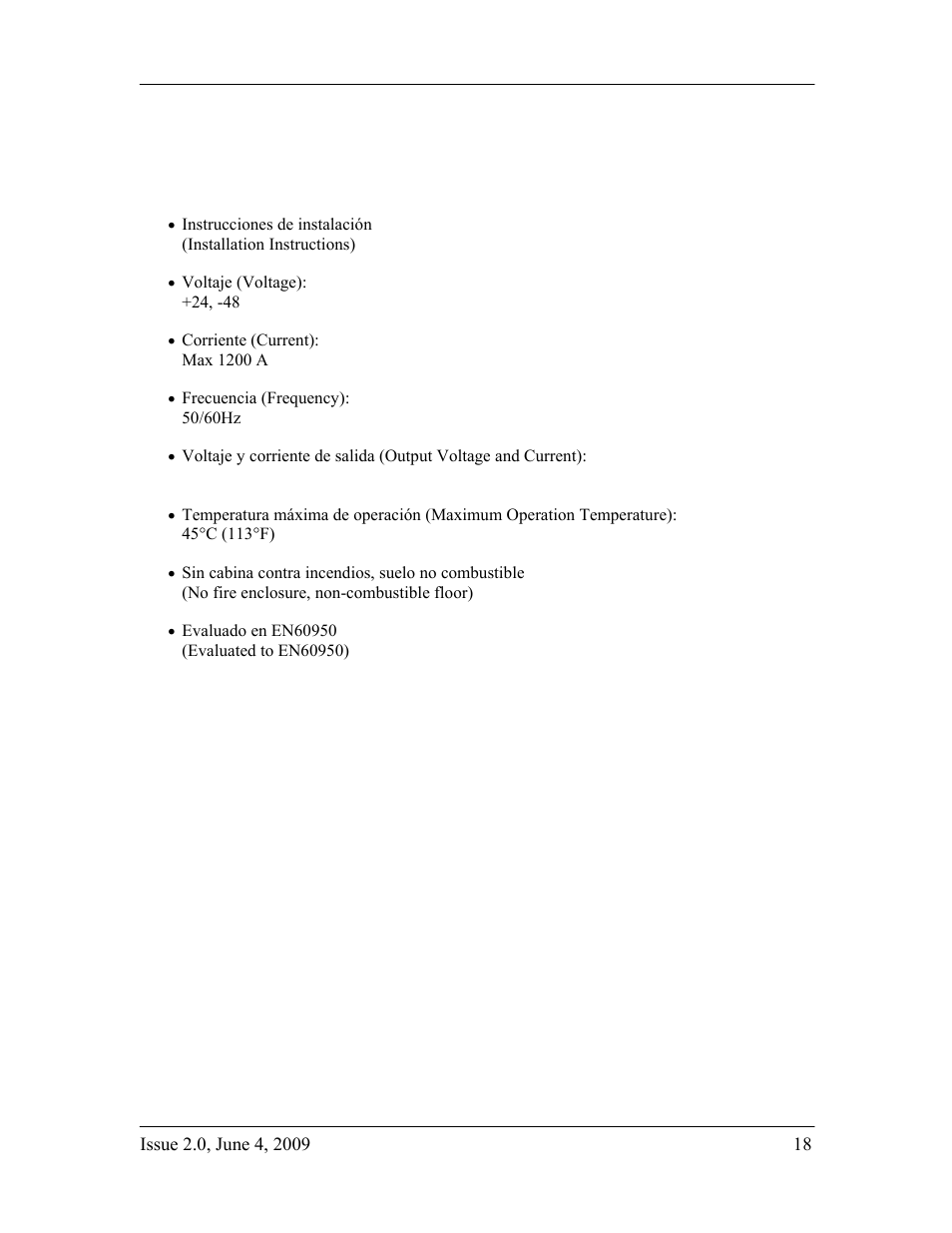 Español | GE Industrial Solutions H2007001 G11 Series User Manual | Page 18 / 94