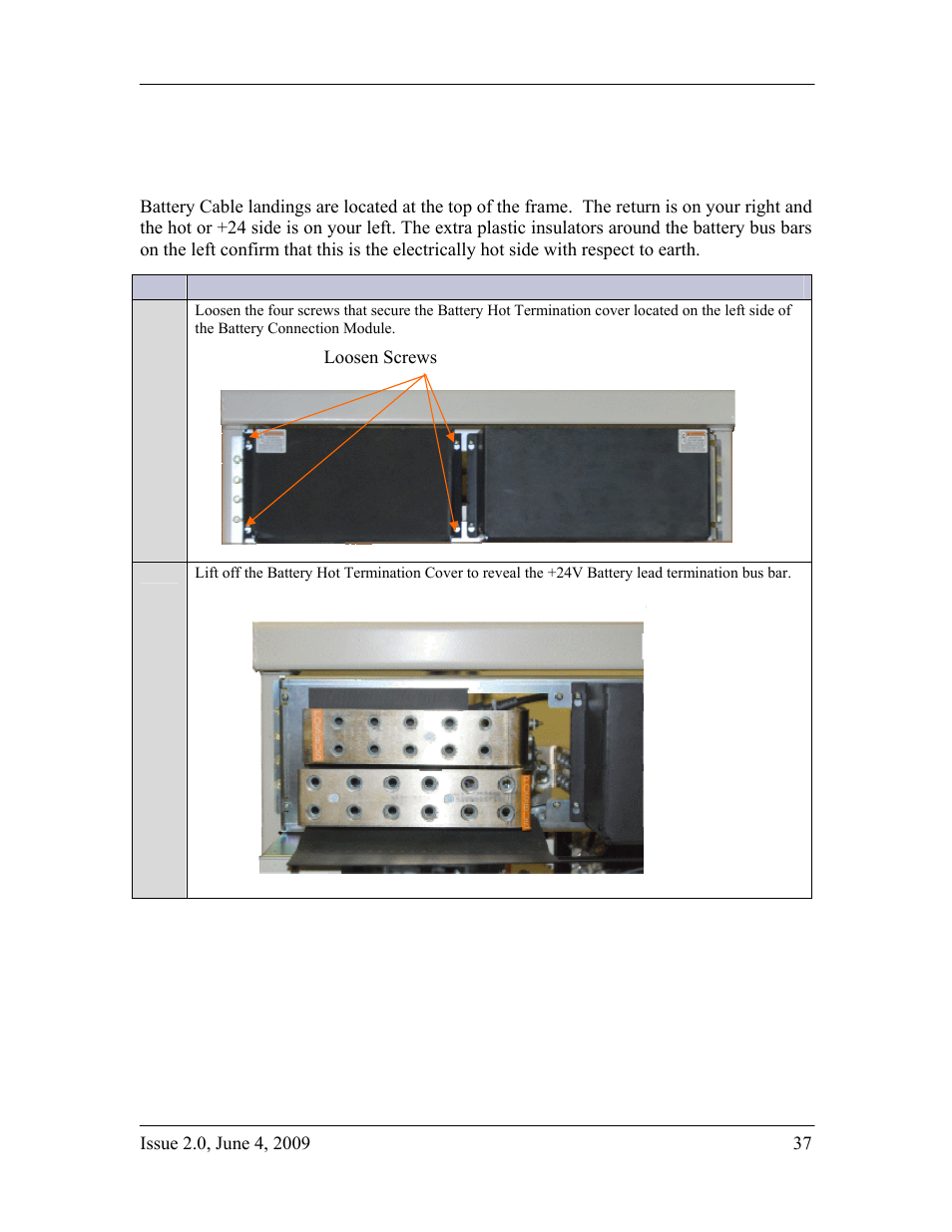 Connect external battery cables | GE Industrial Solutions H2007001 G11 Series User Manual | Page 37 / 94