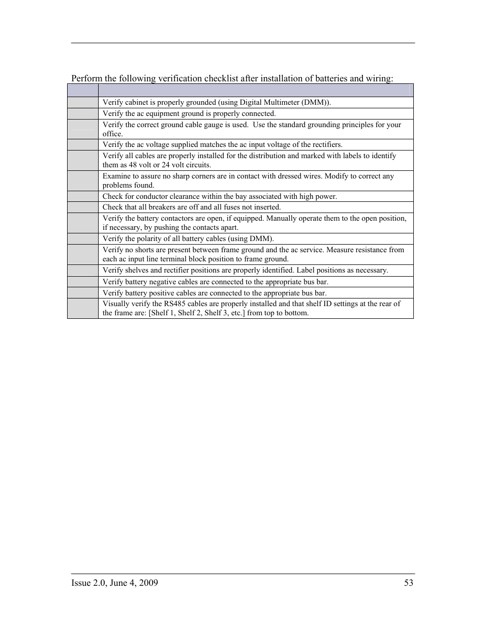 Verify previous installation steps | GE Industrial Solutions H2007001 G11 Series User Manual | Page 53 / 94