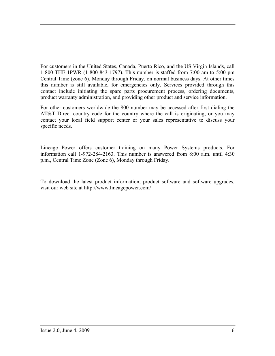 Customer service contacts | GE Industrial Solutions H2007001 G11 Series User Manual | Page 6 / 94