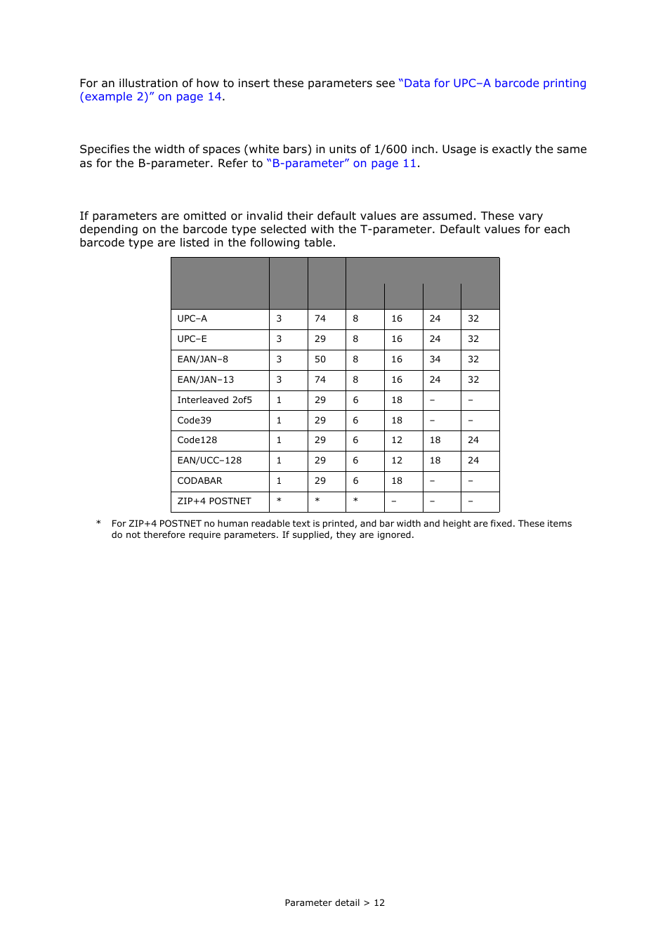S-parameter, Default parameter values, Default | Parameter, Efault, Values | Toshiba e-STUDIO222cp User Manual | Page 12 / 16