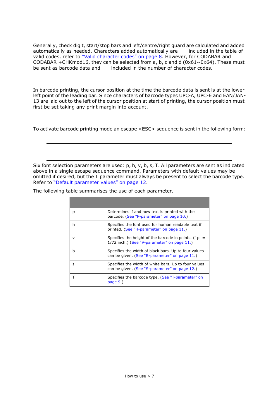 Automatic characters, Cursor start position, Activating barcode print mode | Toshiba e-STUDIO222cp User Manual | Page 7 / 16