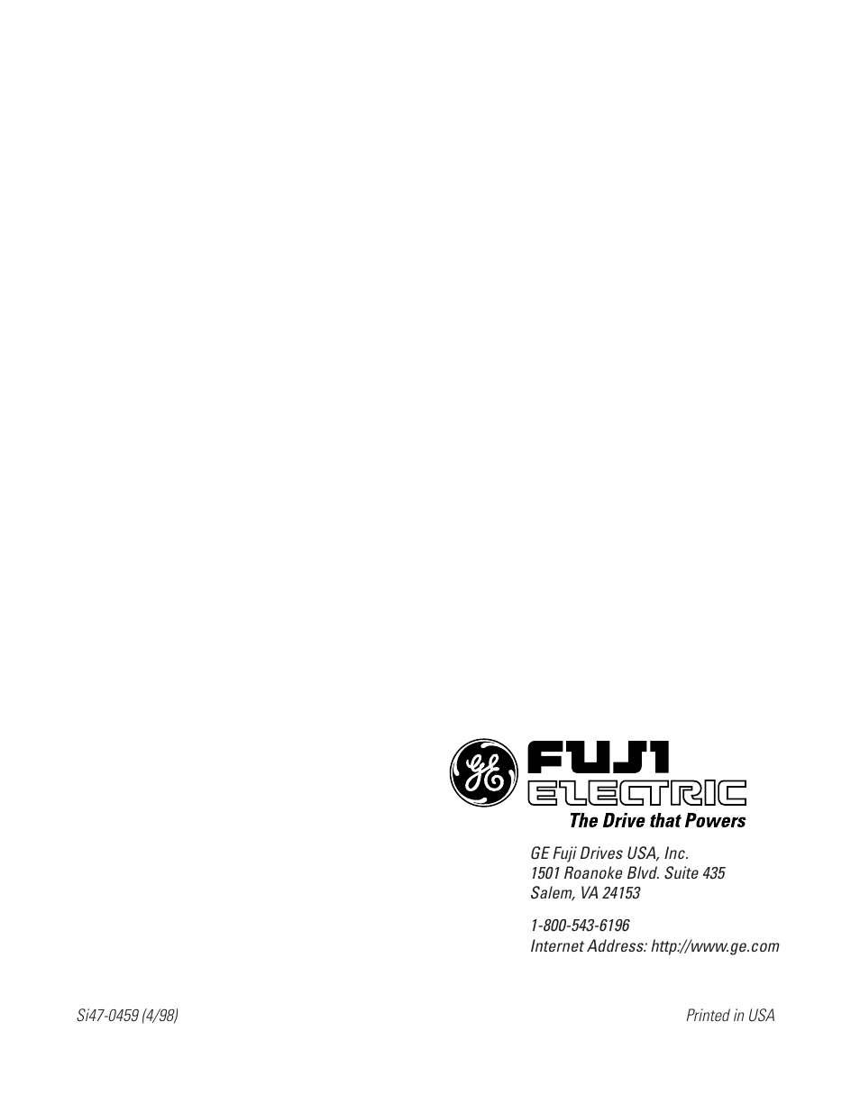 Fvr-c9s-7ux | GE Industrial Solutions FVR-C9S-7UX Drive Series User Manual | Page 44 / 44