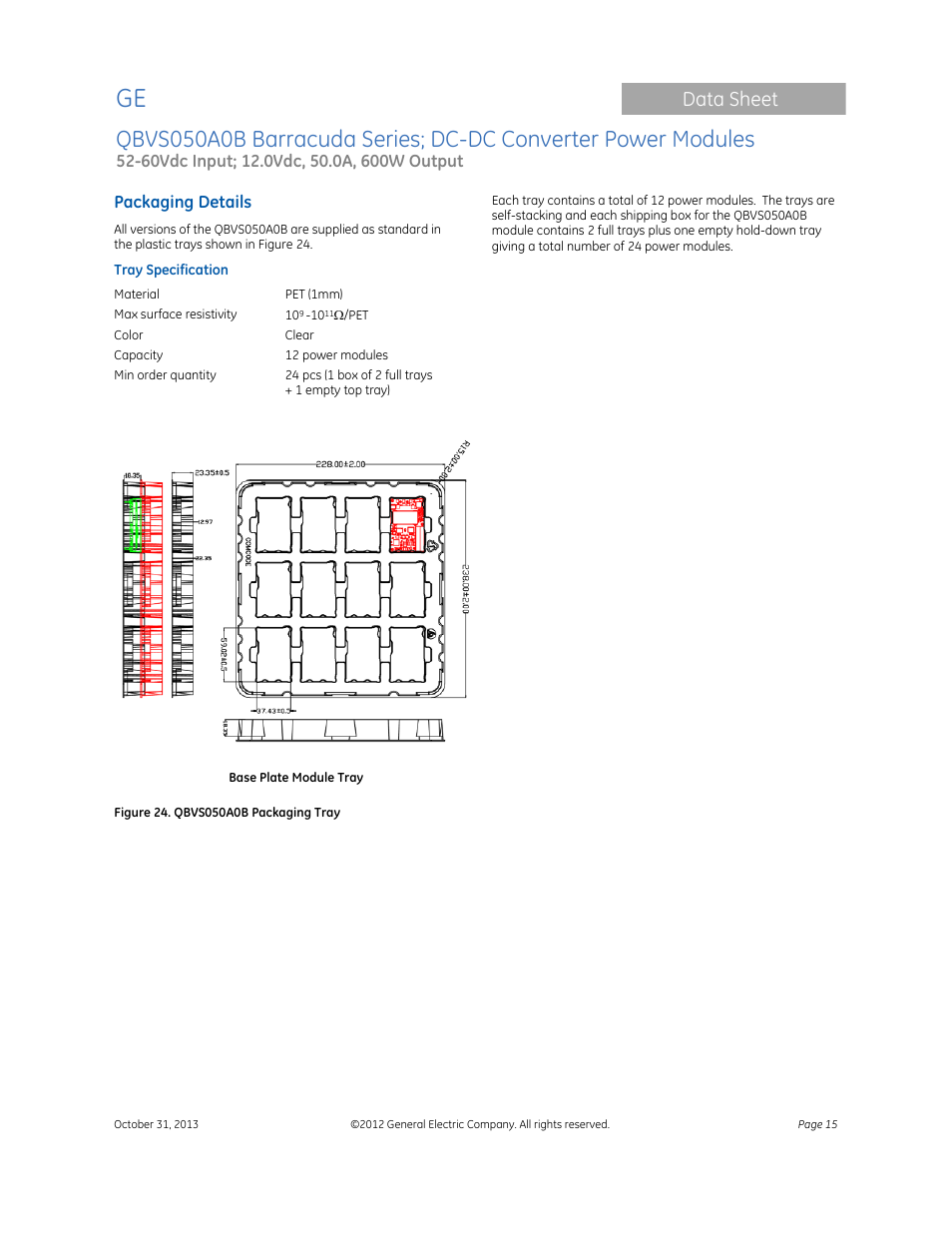 Data sheet | GE Industrial Solutions QBVS050A0B Barracuda Series User Manual | Page 15 / 16