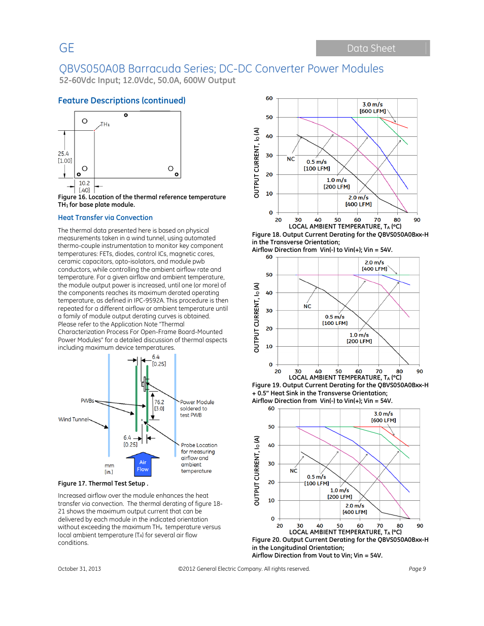 Data sheet | GE Industrial Solutions QBVS050A0B Barracuda Series User Manual | Page 9 / 16