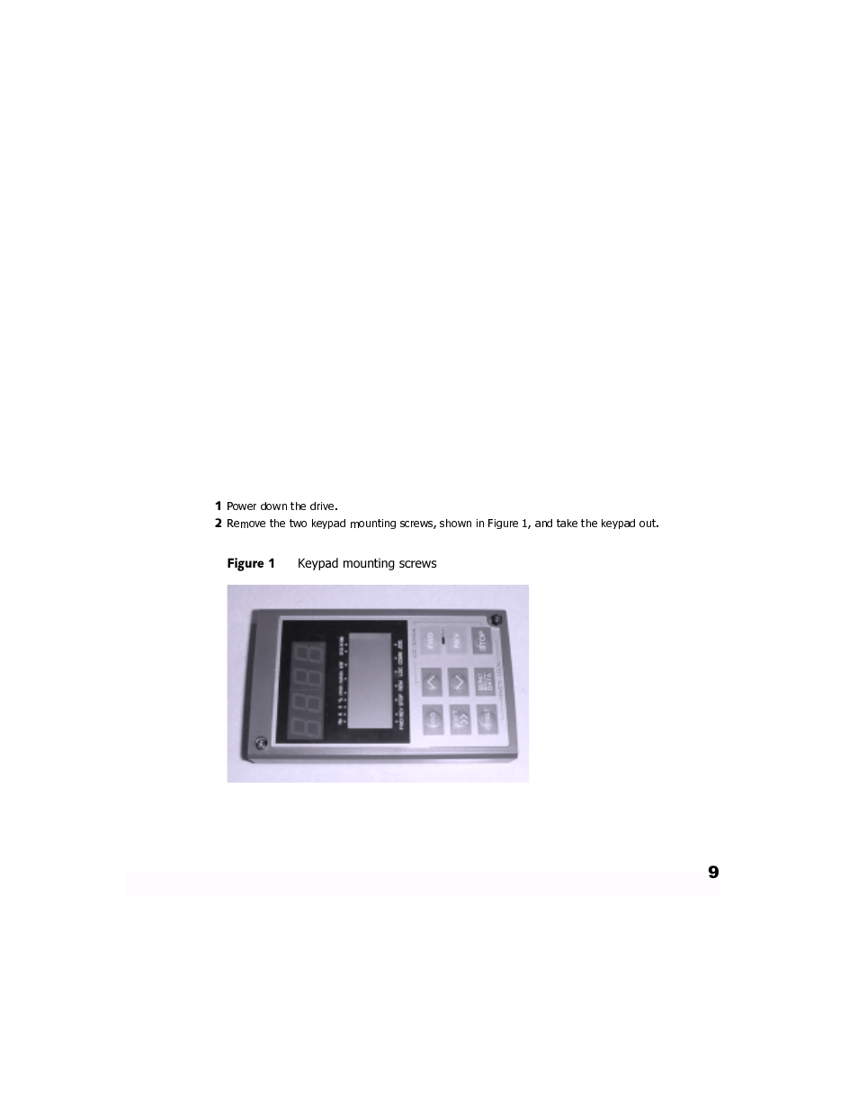 Installation, Installation 9, Keypad mounting screws 9 | GE Industrial Solutions LONWORKS Interface Card OPC-G11S-LON User Manual | Page 11 / 32