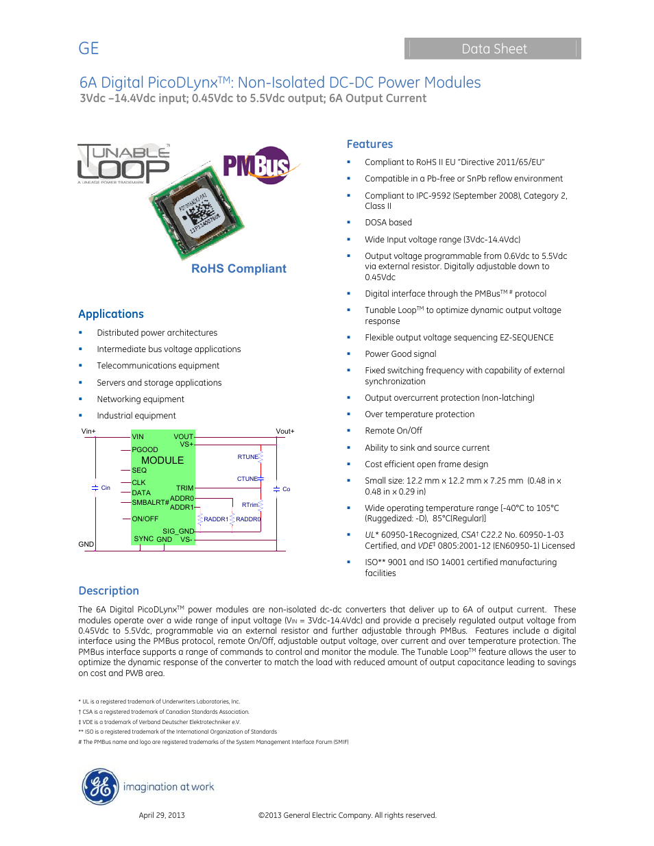 GE Industrial Solutions 6A Digital PicoDLynx User Manual | 40 pages