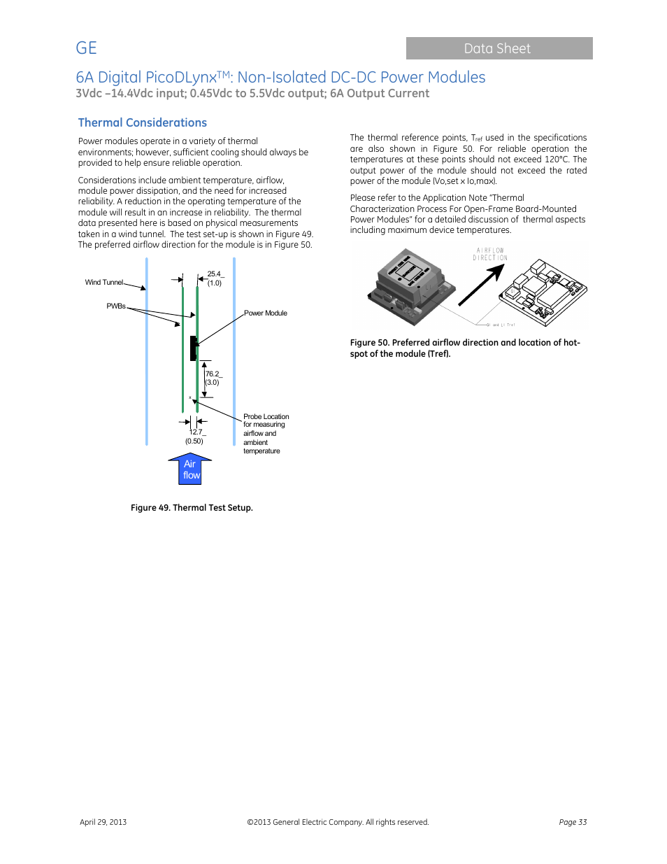 6a digital picodlynx, Non-isolated dc-dc power modules, Data sheet | GE Industrial Solutions 6A Digital PicoDLynx User Manual | Page 33 / 40