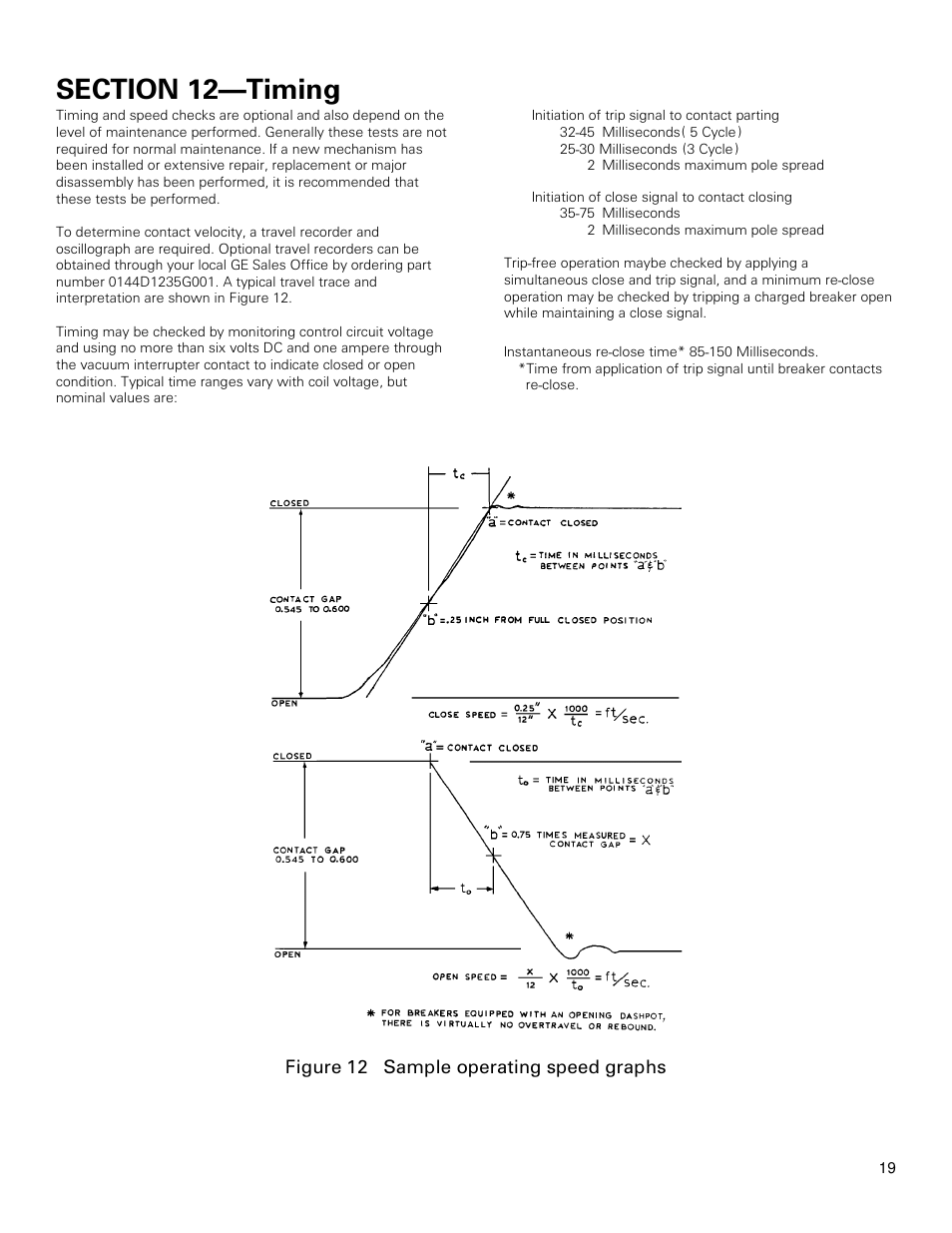 Figure 12 sample operating speed graphs | GE Industrial Solutions PowerVac with ML-18 or ML-18H Mechanism User Manual | Page 19 / 44
