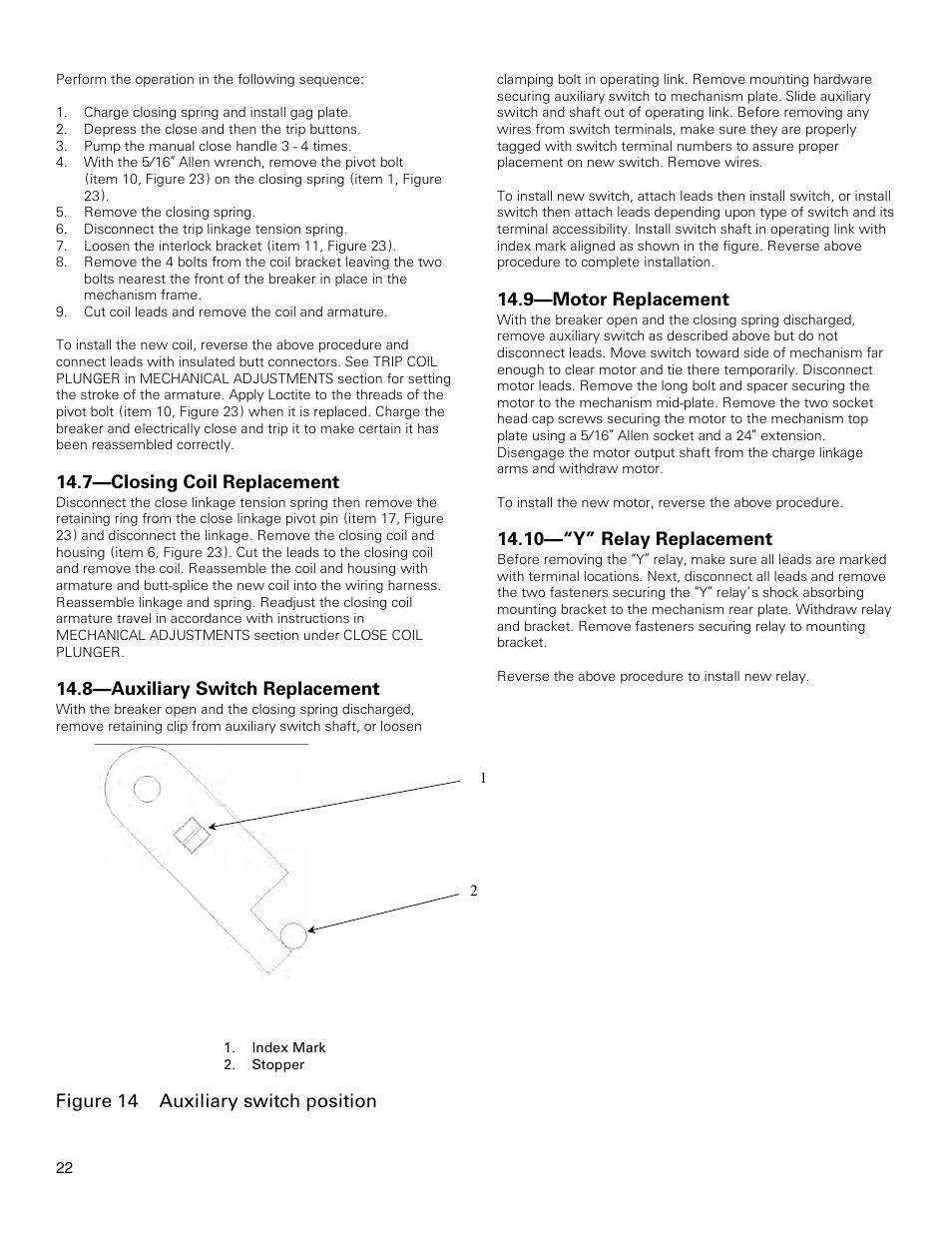 GE Industrial Solutions PowerVac with ML-18 or ML-18H Mechanism User Manual | Page 22 / 44