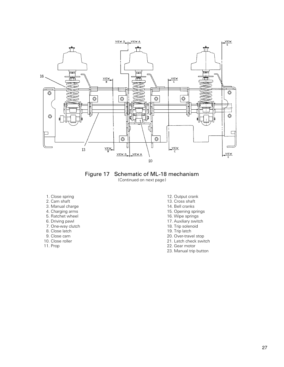 Figure 17 schematic of ml-18 mechanism | GE Industrial Solutions PowerVac with ML-18 or ML-18H Mechanism User Manual | Page 27 / 44