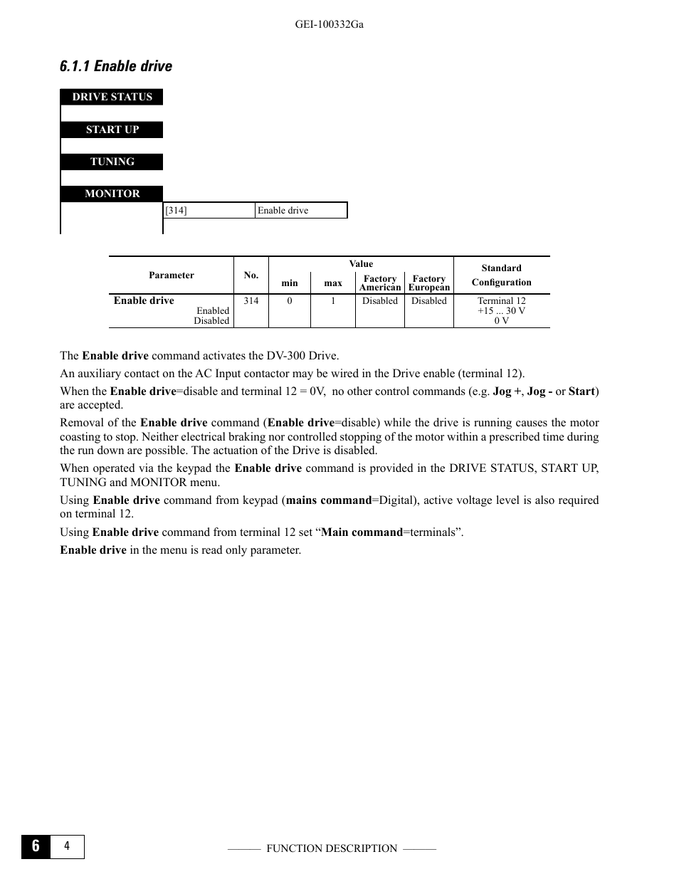 1 enable drive | GE Industrial Solutions DV-300 DC Drive Users Manual User Manual | Page 132 / 488