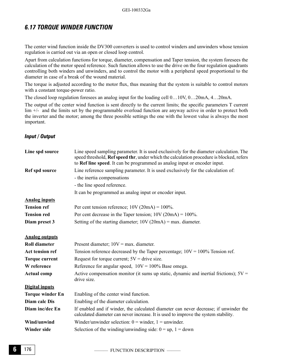 17 torque winder function | GE Industrial Solutions DV-300 DC Drive Users Manual User Manual | Page 304 / 488