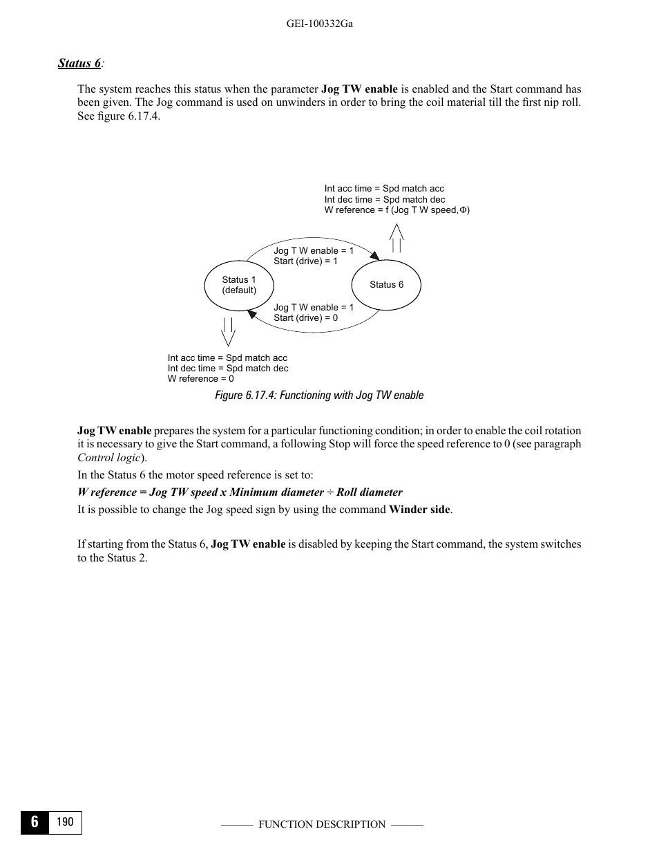 Figure 6.17.4: functioning with jog tw enable | GE Industrial Solutions DV-300 DC Drive Users Manual User Manual | Page 318 / 488