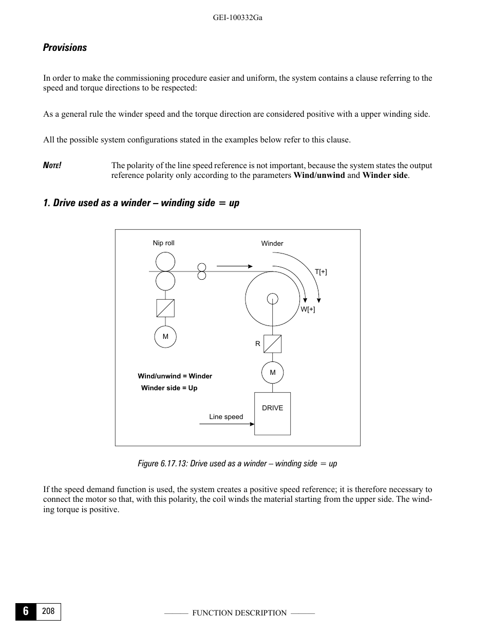 Provisions, Drive used as a winder – winding side = up | GE Industrial Solutions DV-300 DC Drive Users Manual User Manual | Page 336 / 488