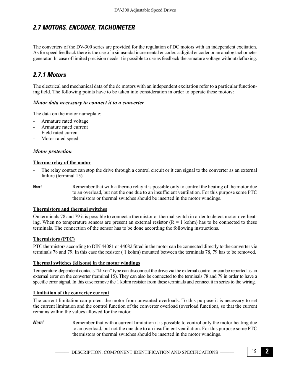7 motors, encoder, tachometer, 1 motors | GE Industrial Solutions DV-300 DC Drive Users Manual User Manual | Page 39 / 488