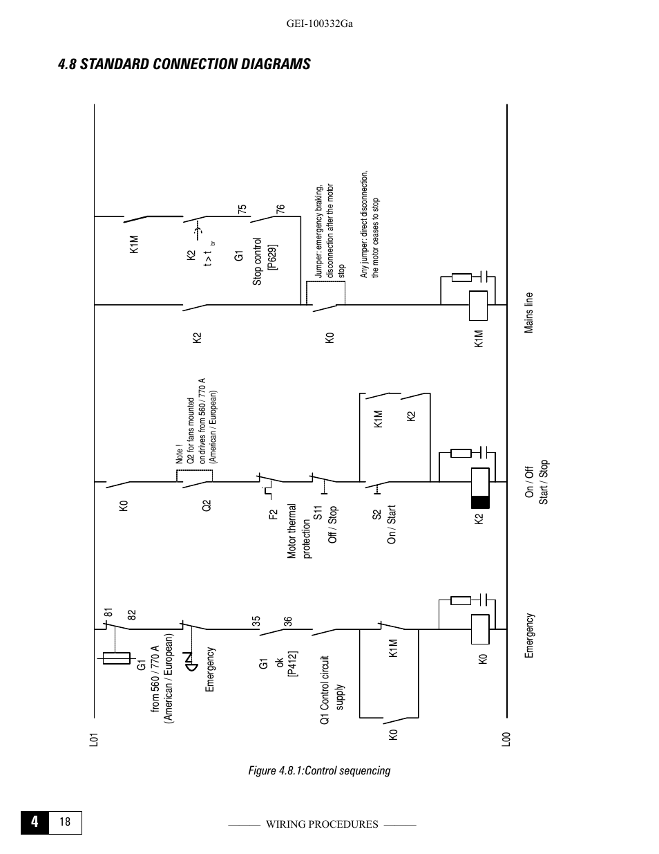 8 standard connection diagrams, Figure 4.8.1:control sequencing | GE Industrial Solutions DV-300 DC Drive Users Manual User Manual | Page 62 / 488