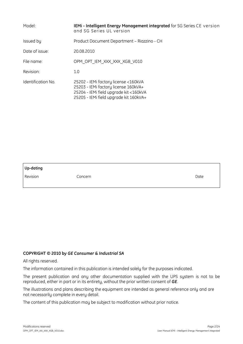 GE Industrial Solutions IEMi User Manual | Page 2 / 24