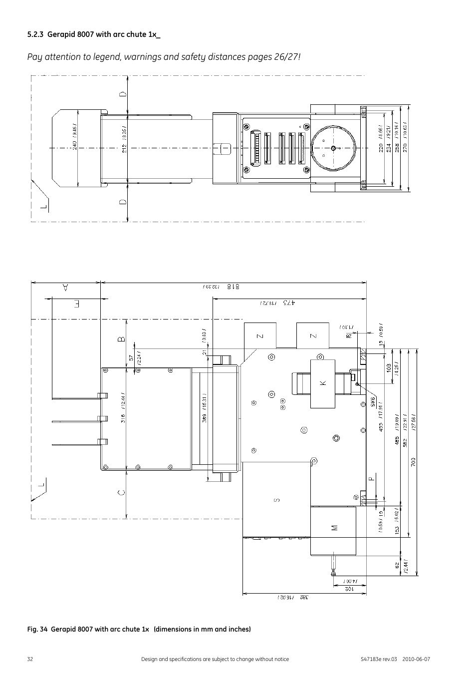 3 gerapid 8007 with arc chute 1x | GE Industrial Solutions GERAPID 2607, 4207, 6007, 8007 with arc chutes 1X2, 1X4, 2X2, 2X3, 2X4 User Manual | Page 32 / 60