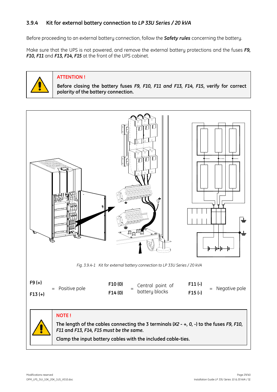 GE Industrial Solutions LP 33U Series 10 & 20 kVA Installation Guide User Manual | Page 29 / 40