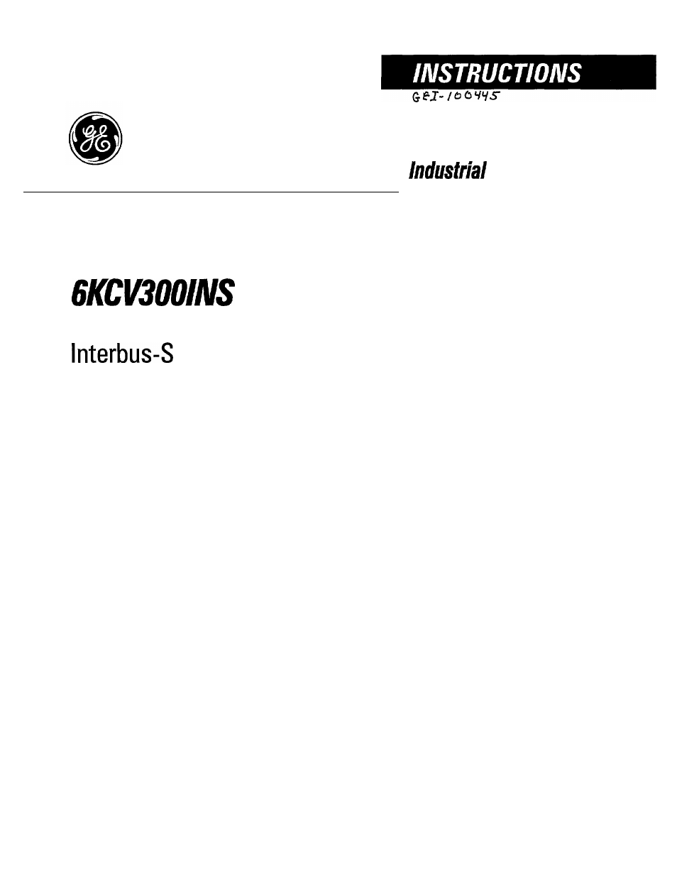 GE Industrial Solutions 6KCV300lNS User Manual | 36 pages