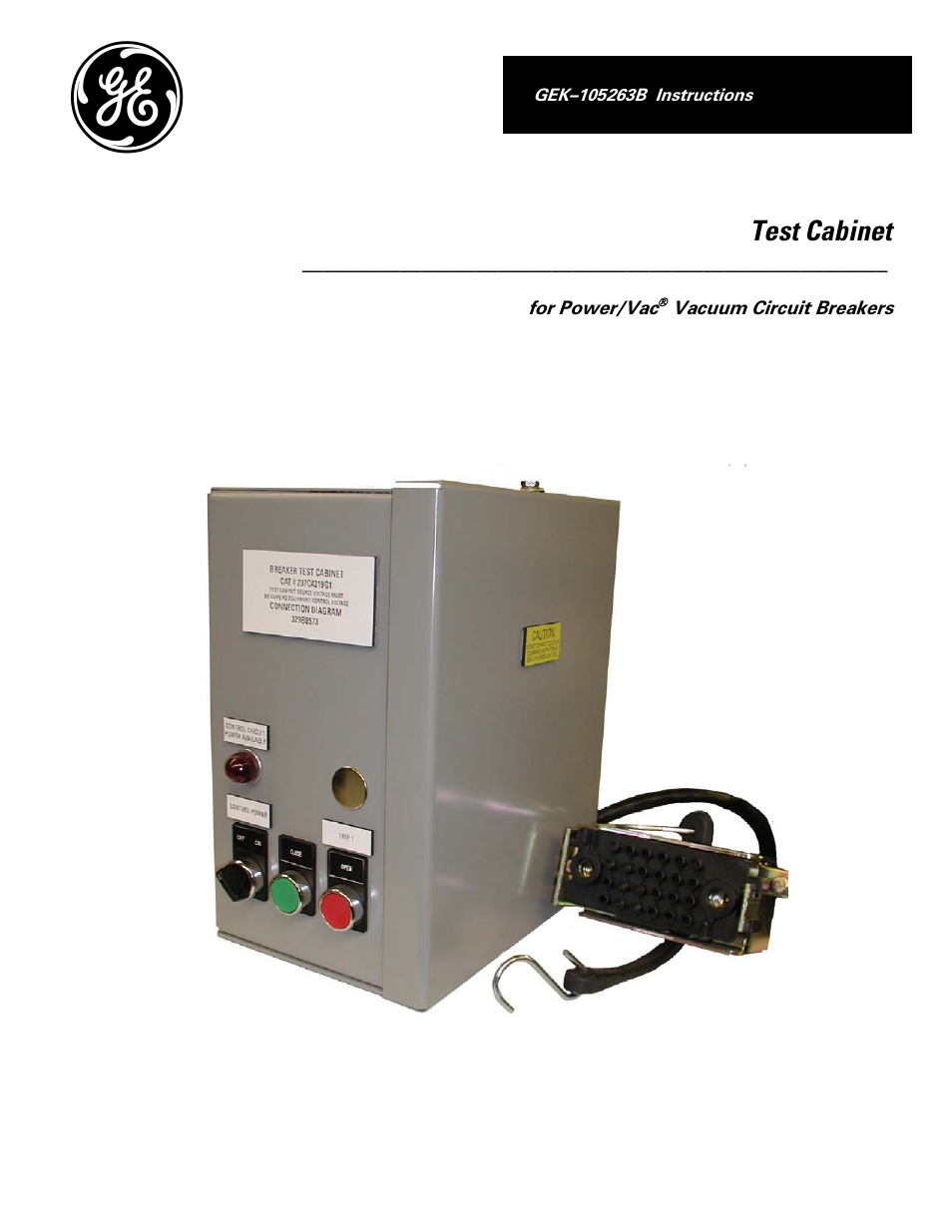 GE Industrial Solutions Test Cabinet for Power_Vac Vacuum User Manual | 12 pages